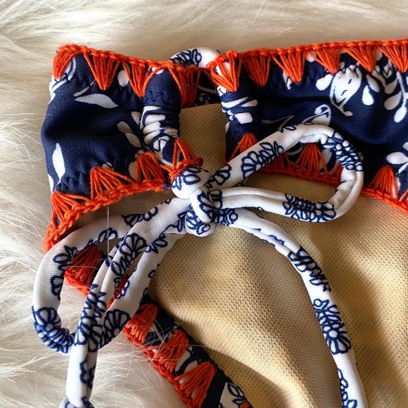 Jessica Simpson Navy Blue Floral Swimsuit Bikini Bottom (NWT) - Small - Picture 2 of 5